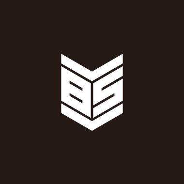 Siyah arkaplanda izole edilmiş amblem biçimli logo alfabesi monogramı