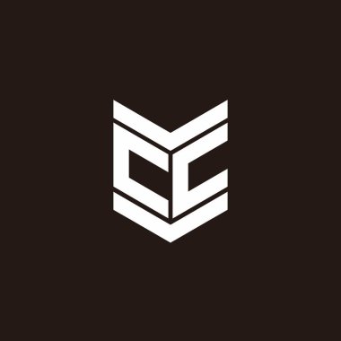 Siyah arkaplanda izole edilmiş amblem biçimli logo alfabesi monogramı