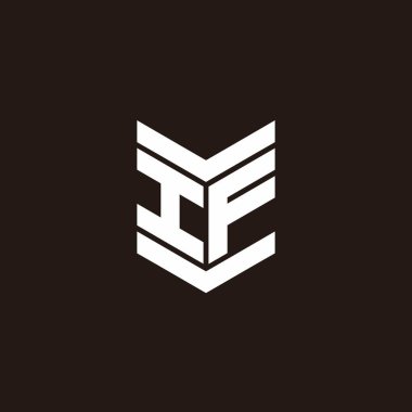 Siyah arkaplanda izole edilmiş amblem biçimli logo alfabesi monogramı