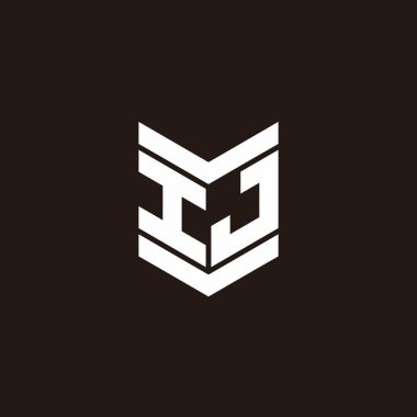 Siyah arkaplanda izole edilmiş amblem biçimli logo alfabesi monogramı