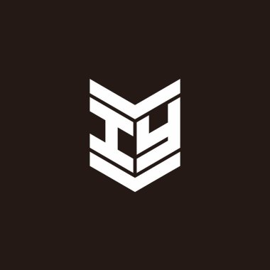 Siyah arkaplanda izole edilmiş amblem biçimli logo alfabesi monogramı