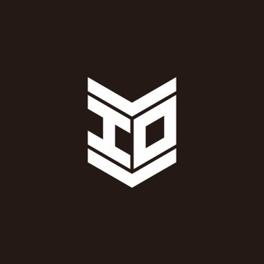 Siyah arkaplanda izole edilmiş amblem biçimli logo alfabesi monogramı