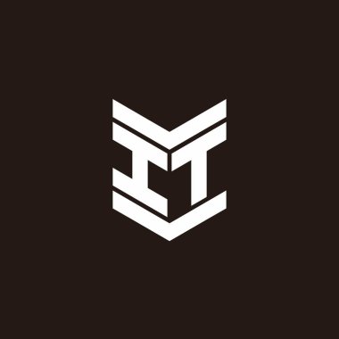 Siyah arkaplanda izole edilmiş amblem biçimli logo alfabesi monogramı