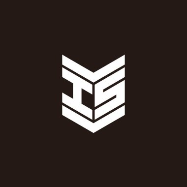 Siyah arkaplanda izole edilmiş amblem biçimli logo alfabesi monogramı