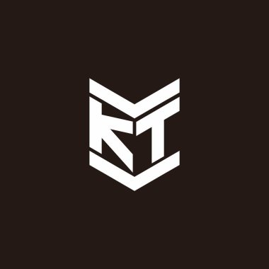 Siyah arkaplanda izole edilmiş amblem biçimli logo alfabesi monogramı