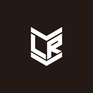 Siyah arkaplanda izole edilmiş amblem biçimli logo alfabesi monogramı