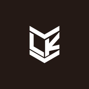 Siyah arkaplanda izole edilmiş amblem biçimli logo alfabesi monogramı