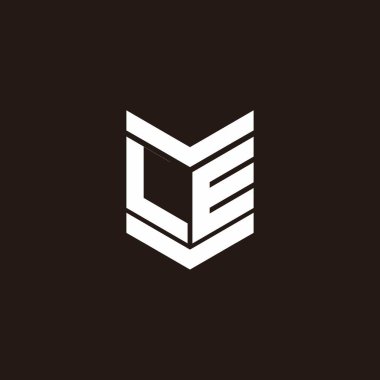 Siyah arkaplanda izole edilmiş amblem biçimli logo alfabesi monogramı