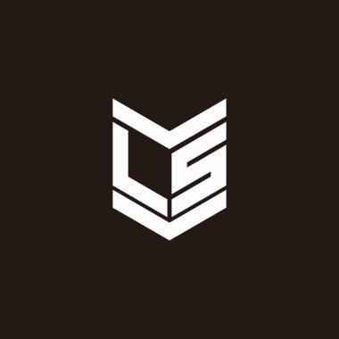 Siyah arkaplanda izole edilmiş amblem biçimli logo alfabesi monogramı