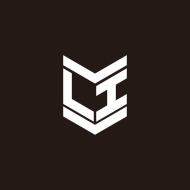 Siyah arkaplanda izole edilmiş amblem biçimli logo alfabesi monogramı