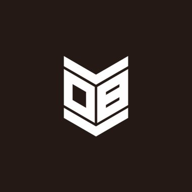 Siyah arkaplanda izole edilmiş amblem biçimli logo alfabesi monogramı