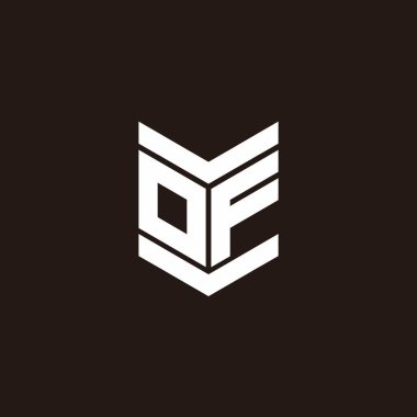 Siyah arkaplanda izole edilmiş amblem biçimli logo alfabesi monogramı