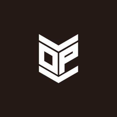 Siyah arkaplanda izole edilmiş amblem biçimli logo alfabesi monogramı