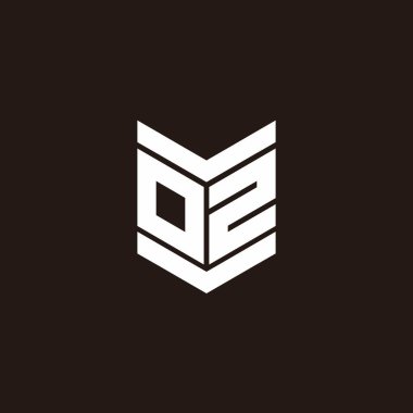 Siyah arkaplanda izole edilmiş amblem biçimli logo alfabesi monogramı