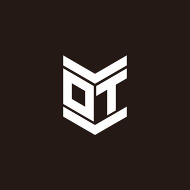 Siyah arkaplanda izole edilmiş amblem biçimli logo alfabesi monogramı