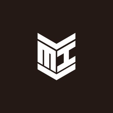 Siyah arkaplanda izole edilmiş amblem biçimli logo alfabesi monogramı