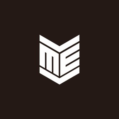 Siyah arkaplanda izole edilmiş amblem biçimli logo alfabesi monogramı