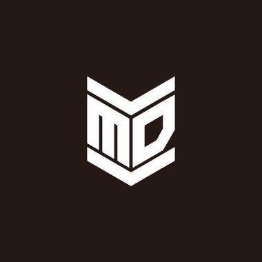 Siyah arkaplanda izole edilmiş amblem biçimli logo alfabesi monogramı