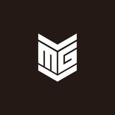 Siyah arkaplanda izole edilmiş amblem biçimli logo alfabesi monogramı