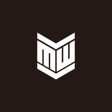 Siyah arkaplanda izole edilmiş amblem biçimli logo alfabesi monogramı