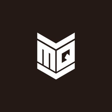 Siyah arkaplanda izole edilmiş amblem biçimli logo alfabesi monogramı