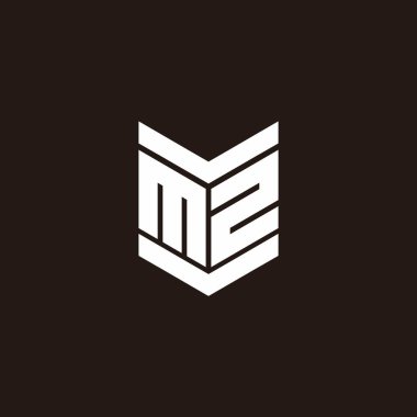 Siyah arkaplanda izole edilmiş amblem biçimli logo alfabesi monogramı