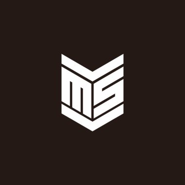 Siyah arkaplanda izole edilmiş amblem biçimli logo alfabesi monogramı