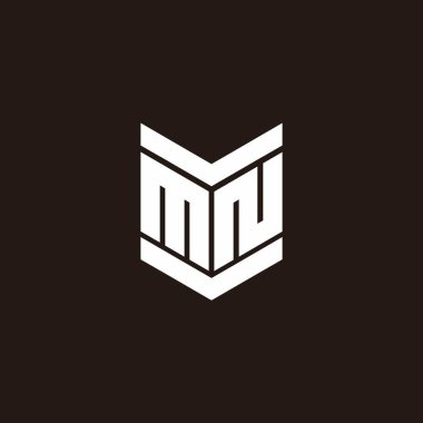 Siyah arkaplanda izole edilmiş amblem biçimli logo alfabesi monogramı