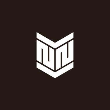 Siyah arkaplanda izole edilmiş amblem biçimli logo alfabesi monogramı