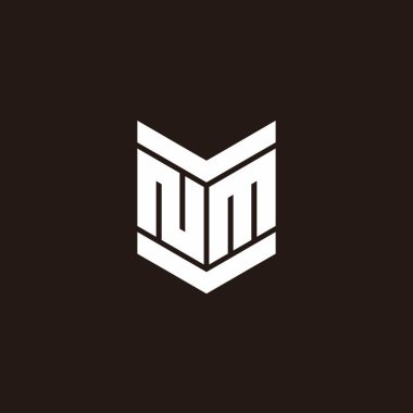 Siyah arkaplanda izole edilmiş amblem biçimli logo alfabesi monogramı