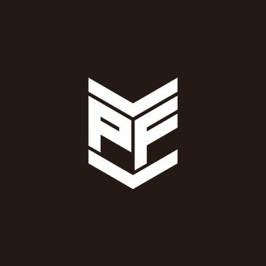 Siyah arkaplanda izole edilmiş amblem biçimli logo alfabesi monogramı