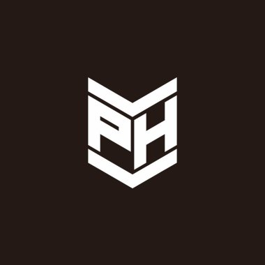 Siyah arkaplanda izole edilmiş amblem biçimli logo alfabesi monogramı