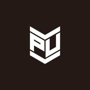 Siyah arkaplanda izole edilmiş amblem biçimli logo alfabesi monogramı