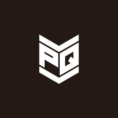 Siyah arkaplanda izole edilmiş amblem biçimli logo alfabesi monogramı