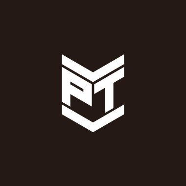 Siyah arkaplanda izole edilmiş amblem biçimli logo alfabesi monogramı