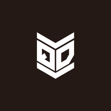 Siyah arkaplanda izole edilmiş amblem biçimli logo alfabesi monogramı