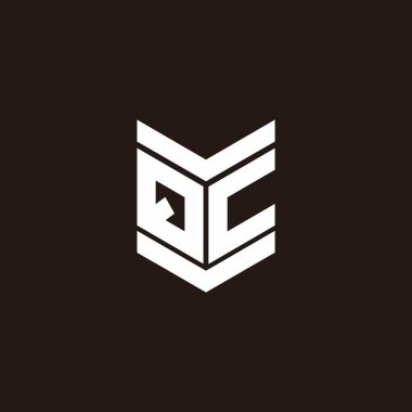 Siyah arkaplanda izole edilmiş amblem biçimli logo alfabesi monogramı