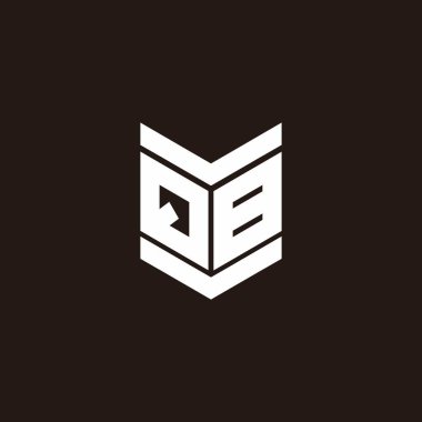 Siyah arkaplanda izole edilmiş amblem biçimli logo alfabesi monogramı