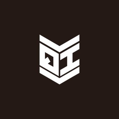 Siyah arkaplanda izole edilmiş amblem biçimli logo alfabesi monogramı