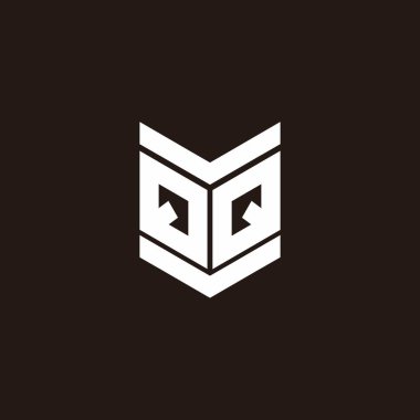 Siyah arkaplanda izole edilmiş amblem biçimli logo alfabesi monogramı