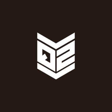 Siyah arkaplanda izole edilmiş amblem biçimli logo alfabesi monogramı