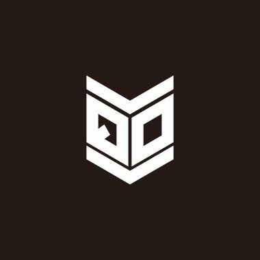 Siyah arkaplanda izole edilmiş amblem biçimli logo alfabesi monogramı