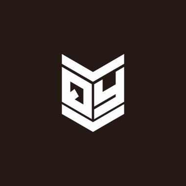 Siyah arkaplanda izole edilmiş amblem biçimli logo alfabesi monogramı