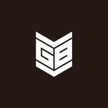 Siyah arkaplanda izole edilmiş amblem biçimli logo alfabesi monogramı