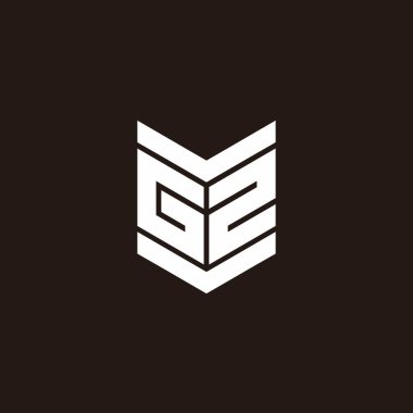 Siyah arkaplanda izole edilmiş amblem biçimli logo alfabesi monogramı