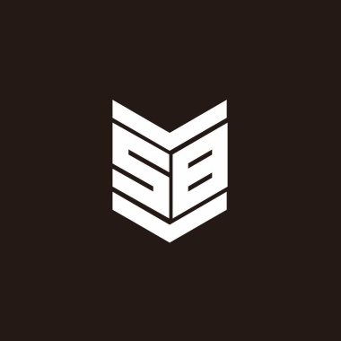 Siyah arkaplanda izole edilmiş amblem biçimli logo alfabesi monogramı