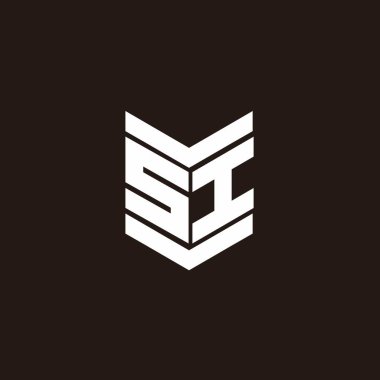 Siyah arkaplanda izole edilmiş amblem biçimli logo alfabesi monogramı