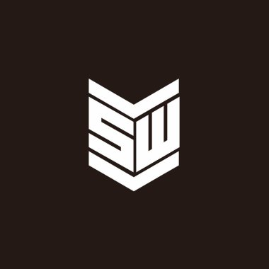 Siyah arkaplanda izole edilmiş amblem biçimli logo alfabesi monogramı