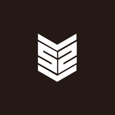 Siyah arkaplanda izole edilmiş amblem biçimli logo alfabesi monogramı