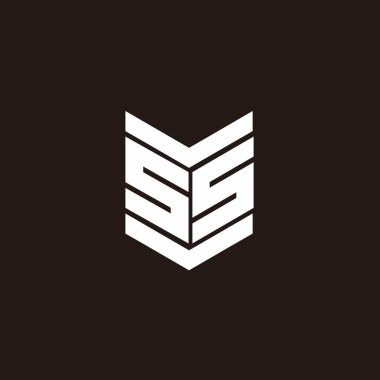 Siyah arkaplanda izole edilmiş amblem biçimli logo alfabesi monogramı